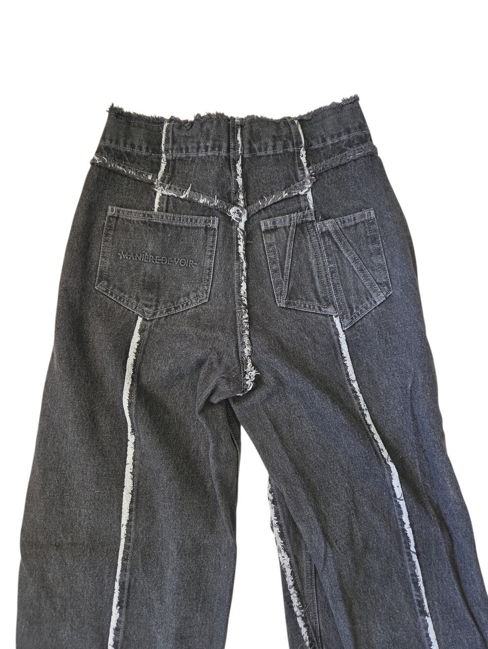 NEW Maniere De Voir Distressed Baggy Jeans Gray Size 4 - Picture 10 of 10